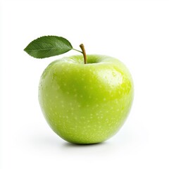 Fresh green apple isolated on a white background.