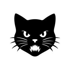 minimalist silhouette of a cat in black and white