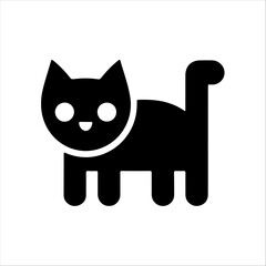 minimalist silhouette of a cat in black and white