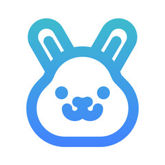 rabbit face outline gradient style