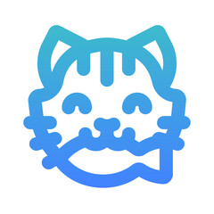 cat bite outline gradient style
