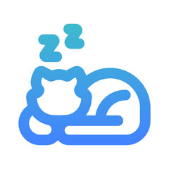 sleeping cat outline gradient style