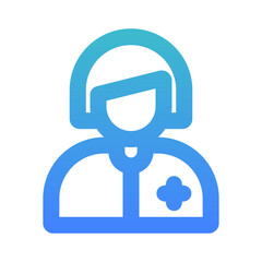 women veterinarian outline gradient style