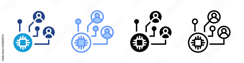 Aufkleber connectivity icon set multiple style collection