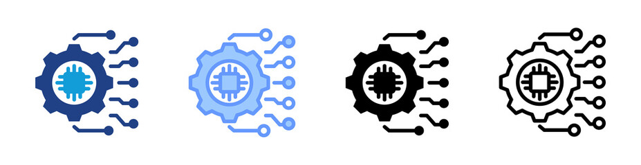 Technology icon set multiple style collection