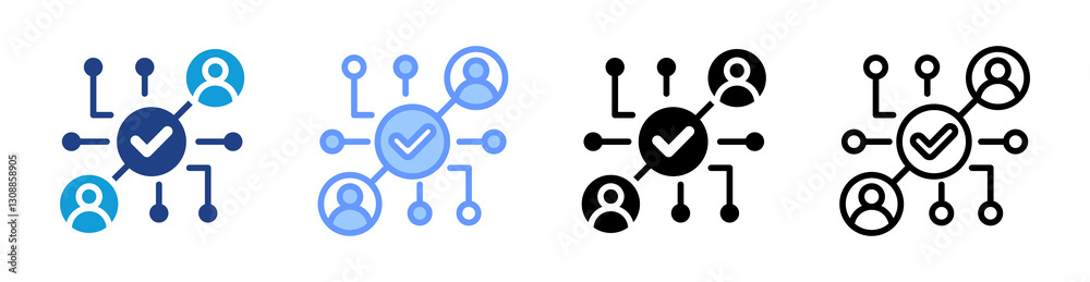 Aufkleber network icon set multiple style collection