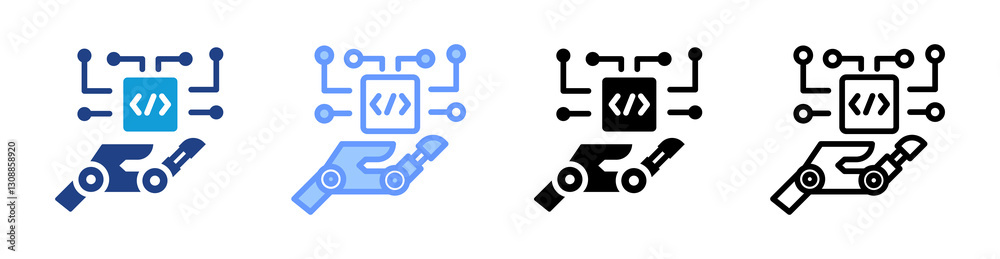 Poster ai icon set multiple style collection