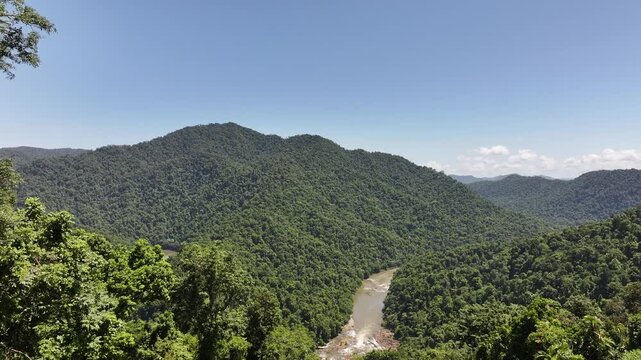 Aerial footage of Crawfords lookout Innisfail Queensland  Australia