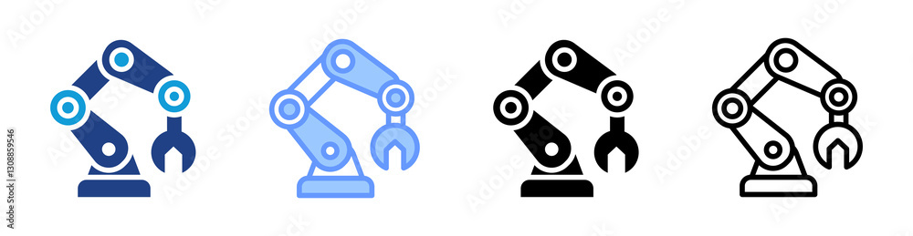 Poster Robotic icon set multiple style collection
