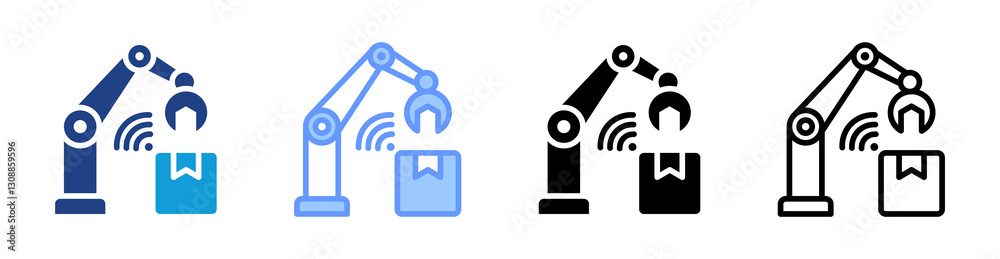 Poster Cyber Physical System icon set multiple style collection