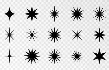 Sparkle star icon, a collection of star sparkle vectors, shining and twinkling icons, plus sunburst star shapes. Abstract magic light flare and vector star icon templates pack provided as PNG files on
