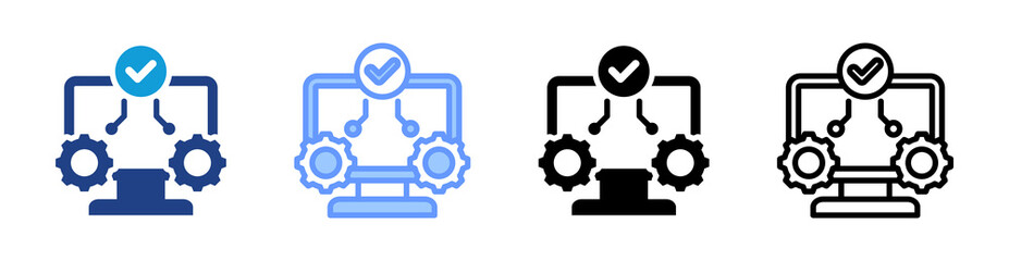 Information System icon set multiple style collection