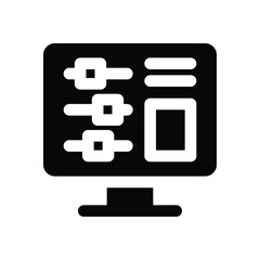 Fototapeta premium setting glyph icon. Strong and solid vector icon for websites, mobile interfaces, presentations, and visual branding. High quality and easy to edit.