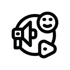 social media line icon. Clean and minimalist vector icon for websites, mobile apps, presentations, and logos. Fully scalable and customizable for any project.