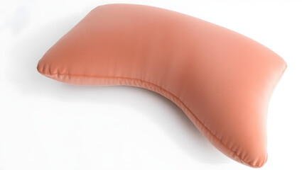 a close-up shot of a stylish, uniquely shaped pink cushion on a background