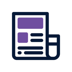 newspaper dual tone icon. Sleek and modern vector icon for websites, mobile apps, marketing materials, and corporate design. Fully scalable and ready to use.