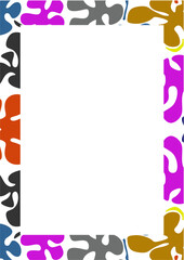 Abstract border of rainbow colored curved lines. Border with colorful abstract motif
