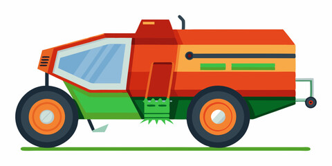 Naklejka premium Futuristic Agricultural Vehicle for Harvesting and Processing Crops in Fields