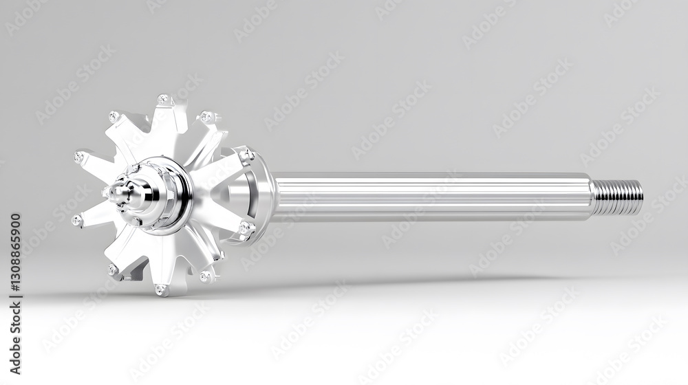 Poster electric motor actuator mechanism design industrial setting 3d render technical viewpoint