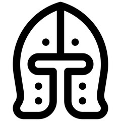 Barbute helmet. Editable stroke vector icon.