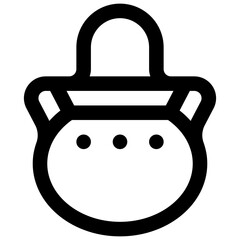 Cauldron. Editable stroke vector icon.
