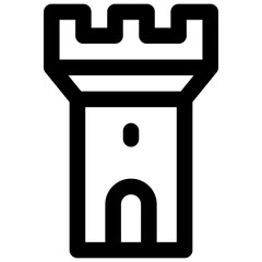 Tower. Editable stroke vector icon.