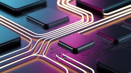 Technology background led light digital line pattern