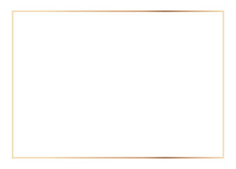 Golden frame png, rectangular, design element, transparent background