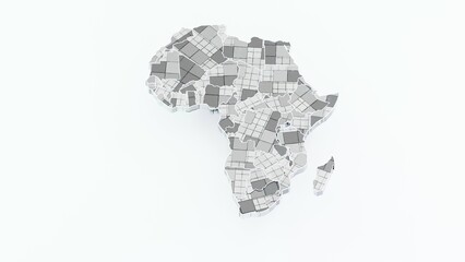 High-quality 3D animation of the African continent with a detailed map and realistic terrain. Perfect for geographic visualizations, educational projects, cartography, and digital mapping