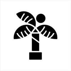Coconut tree silhouette, black and white silhouette, vector and illustration
