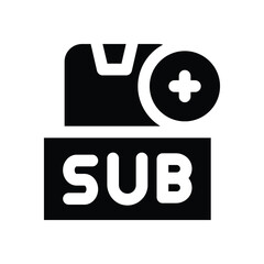 Fototapeta premium subscription glyph icon. Strong and solid vector icon for websites, mobile interfaces, presentations, and visual branding. High quality and easy to edit.