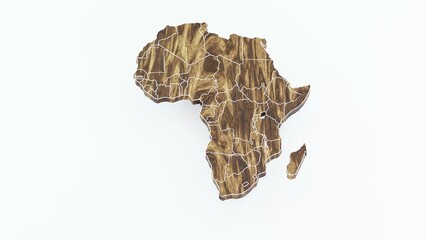 Obraz premium High-quality 3D animation of the African continent with a detailed map and realistic terrain. Perfect for geographic visualizations, educational projects, cartography, and digital mapping