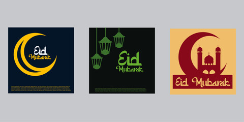 Beautiful Eid Mubarak Invitation Card With Islamic Mosque Premium Vector Illustration With Luxury Design Set , Eid Card Illustration,Background Islamic,Eid Mubarak,Arabic,Eid,Mubarak,Ramadan Wallpaper