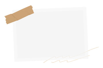 Png paper frame, aesthetic design on transparent background