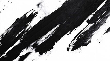 bold black brush strokes on a white background creating an abstract and expressive design
