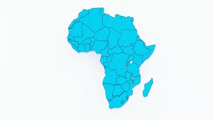 High-quality 3D animation of the African continent with a detailed map and realistic terrain. Perfect for geographic visualizations, educational projects, cartography, and digital mapping