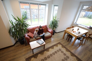 Mother and daughter kid indoors