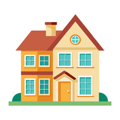 A duplex house isolated on transparent background