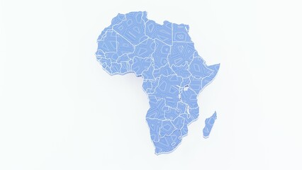 Fototapeta premium High-quality 3D animation of the African continent with a detailed map and realistic terrain. Perfect for geographic visualizations, educational projects, cartography, and digital mapping