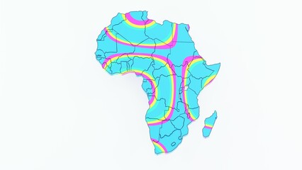 Obraz premium High-quality 3D animation of the African continent with a detailed map and realistic terrain. Perfect for geographic visualizations, educational projects, cartography, and digital mapping