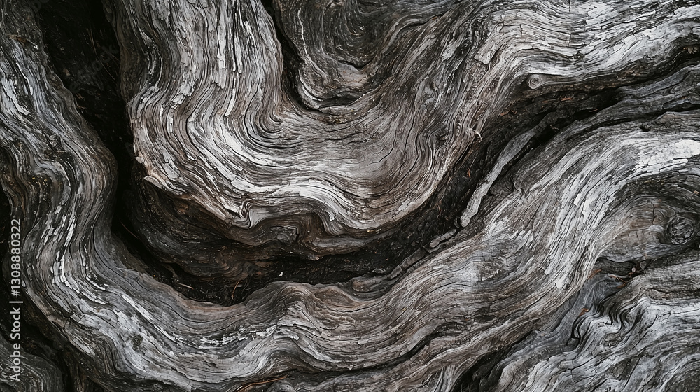 Poster detailed image of tree trunk highlighting textured, swirling patterns