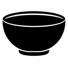 black bowl vector on white background.