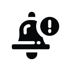 notification glyph icon. Strong and solid vector icon for websites, mobile interfaces, presentations, and visual branding. High quality and easy to edit.