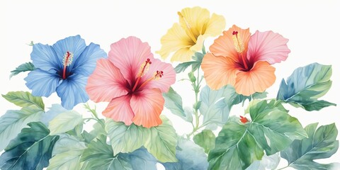 flores pintadas en acuarela. aislada
