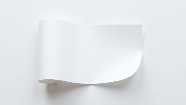 sheet paper rolled white background desired