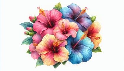 flores pintadas en acuarela. aislada