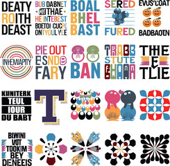 Create a t shirt typography design color vector art with color background.