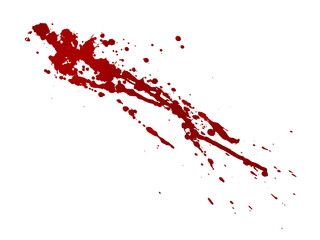 Blood drops and splatters. Illustration on transparent background