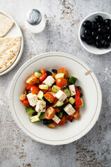 Traditional Green salad with feta cheese