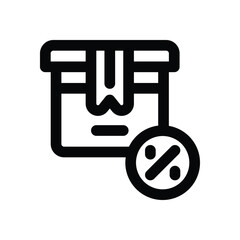 discount line icon. Clean and minimalist vector icon for websites, mobile apps, presentations, and logos. Fully scalable and customizable for any project.